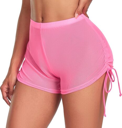 SHERRYLO Swim Shorts Women Sheer Board Short See Through Bikini Bottom Mesh Swimsuit Bottoms Sexy See Thru Bathing Suit in Saudi Arabia