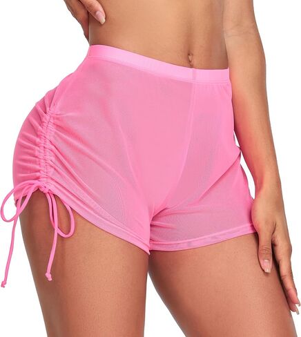 SHERRYLO Swim Shorts Women Sheer Board Short See Through Bikini Bottom Mesh Swimsuit Bottoms Sexy See Thru Bathing Suit in Saudi Arabia