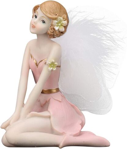Cyrank Flower Fairy Statue, Resin Flower Fairy Statue Decoration Mini Fairy Garden Ornament Desktop Angel Statue Miniature Flower Fairy Statue Decoration for Kids in Saudi Arabia