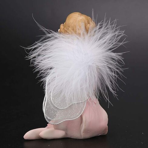 Cyrank Flower Fairy Statue, Resin Flower Fairy Statue Decoration Mini Fairy Garden Ornament Desktop Angel Statue Miniature Flower Fairy Statue Decoration for Kids in Saudi Arabia