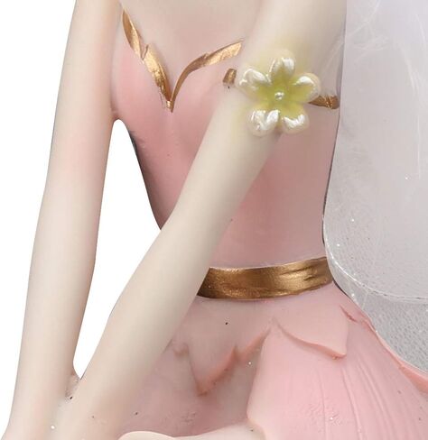 Cyrank Flower Fairy Statue, Resin Flower Fairy Statue Decoration Mini Fairy Garden Ornament Desktop Angel Statue Miniature Flower Fairy Statue Decoration for Kids in Saudi Arabia