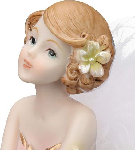 Cyrank Flower Fairy Statue, Resin Flower Fairy Statue Decoration Mini Fairy Garden Ornament Desktop Angel Statue Miniature Flower Fairy Statue Decoration for Kids in Saudi Arabia