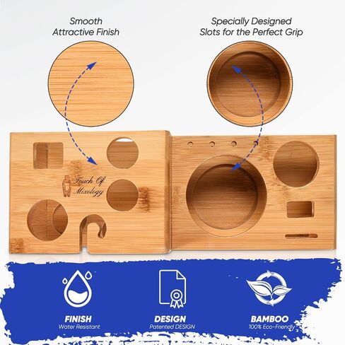 Bartender Kit with Cocktail Shaker, Stylish Bamboo Stand, Liquor Pourers for an Perfect Drink Mixing Experience - 14 Piece Barware Essentials Cocktail Shaker Set (Silver) in Saudi Arabia