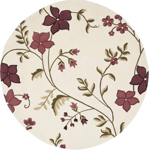 SAFAVIEH Capri Collection Area Rug - 8' x 10', Ivory & Purple, Handmade Wool, Ideal for High Traffic Areas in Living Room, Bedroom (CPR354A) in Saudi Arabia