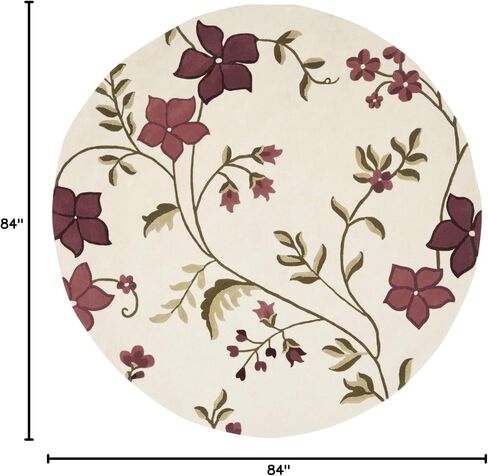 SAFAVIEH Capri Collection Area Rug - 8' x 10', Ivory & Purple, Handmade Wool, Ideal for High Traffic Areas in Living Room, Bedroom (CPR354A) in Saudi Arabia