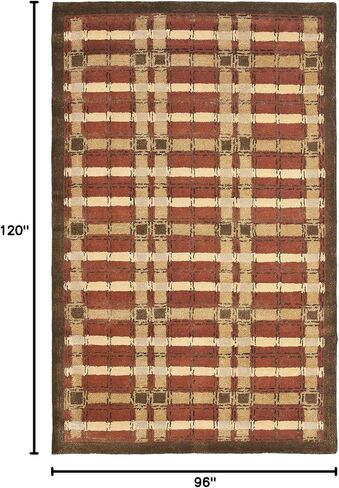 سجادة MARTHA STEWART x SAFAVIEH مقاس 8 × 10 بوصة باللون الأحمر الورقية MSR3613D مصنوعة يدويًا من الصوف المنقوش والفيسكوز in Saudi Arabia