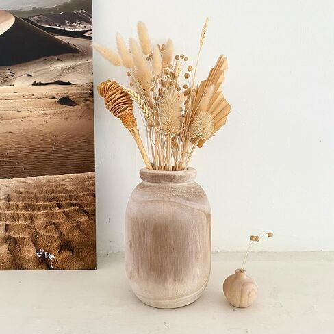 Wooden Vases for Home Decor, Rustic Vases for Flowers, Wooden Vase, Wood Vases for Flowers, Wooden Decor, Rustic Vase for Farmhouse Table Decor, Rustic Decor, 8 Inch Wood Vase in Saudi Arabia