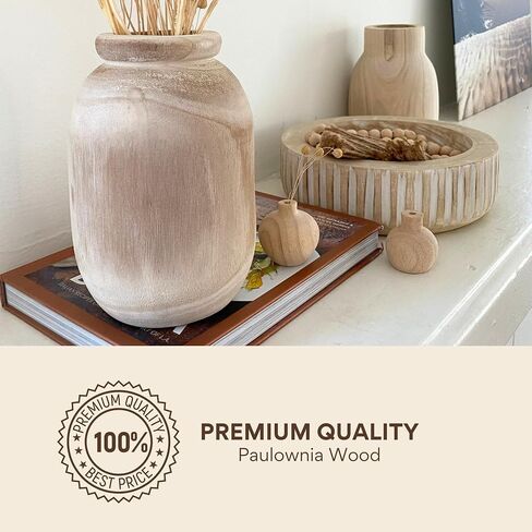Wooden Vases for Home Decor, Rustic Vases for Flowers, Wooden Vase, Wood Vases for Flowers, Wooden Decor, Rustic Vase for Farmhouse Table Decor, Rustic Decor, 8 Inch Wood Vase in Saudi Arabia