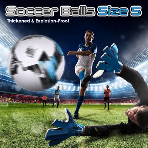 Soccer Balls Size 5, Official Size Soccer Ball PU Leather Soccer Balls for Kids Indoor Outdoor Play Unisex Juniors Adult Training Soccer Players Game Back to School Gift in Saudi Arabia