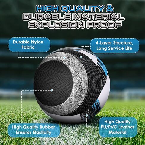 Soccer Balls Size 5, Official Size Soccer Ball PU Leather Soccer Balls for Kids Indoor Outdoor Play Unisex Juniors Adult Training Soccer Players Game Back to School Gift in Saudi Arabia