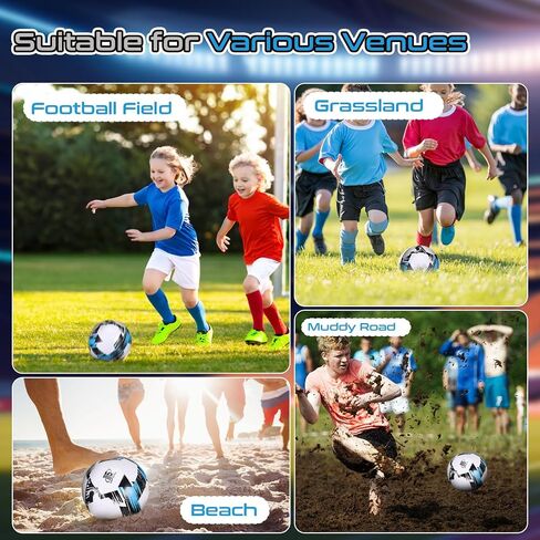 Soccer Balls Size 5, Official Size Soccer Ball PU Leather Soccer Balls for Kids Indoor Outdoor Play Unisex Juniors Adult Training Soccer Players Game Back to School Gift in Saudi Arabia