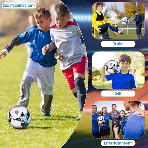 Soccer Balls Size 5, Official Size Soccer Ball PU Leather Soccer Balls for Kids Indoor Outdoor Play Unisex Juniors Adult Training Soccer Players Game Back to School Gift in Saudi Arabia