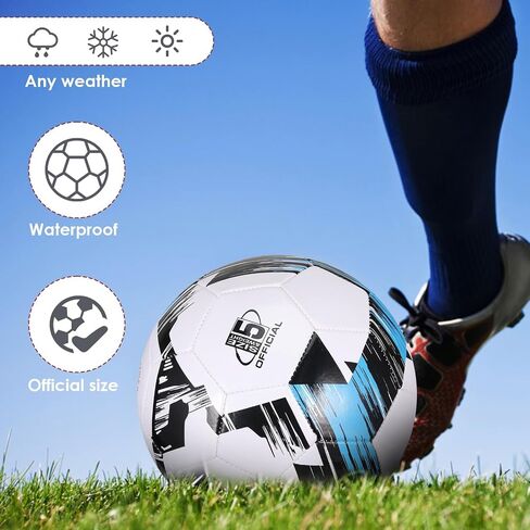 Soccer Balls Size 5, Official Size Soccer Ball PU Leather Soccer Balls for Kids Indoor Outdoor Play Unisex Juniors Adult Training Soccer Players Game Back to School Gift in Saudi Arabia