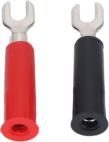 FILFEEL Insulated Fork Spade U-Type Wire Connector Electrical Crimp Terminal, 10Pcs 4mm 2 Colors Fork Spade Wire Connectors for Banana Plug Multimeter in Kuwait