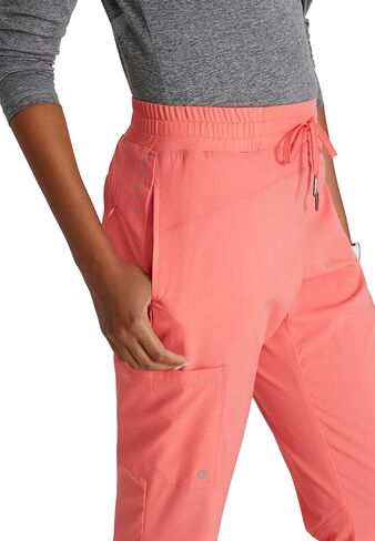 BARCO One Boost Scrub Jogger للنساء - بنطال ركض طبي بنمط اليوجا، متوسط ​​الارتفاع، 4 اتجاهات قابل للتمدد للنساء، لون مرجاني كبير طويل القامة in Kuwait