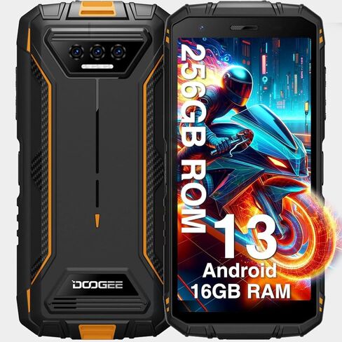 DOOGEE S41 MAX هاتف ذكي متين 2024، 16 جيجابايت + 256 جيجابايت/SD 1 تيرابايت هاتف متين أندرويد 13، هاتف خلوي متين 6300 مللي أمبير في الساعة، شاشة 5.5 بوصة HD+، هاتف محمول IP68 مقاوم للماء 4G خارجي، NFC/WiFi/OTG in Saudi Arabia
