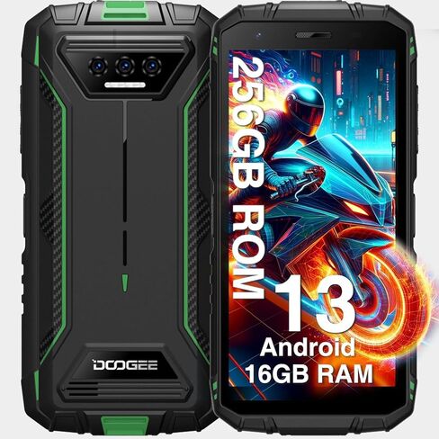 DOOGEE S41 MAX هاتف ذكي متين 2024، 16 جيجابايت + 256 جيجابايت/SD 1 تيرابايت هاتف متين أندرويد 13، هاتف خلوي متين 6300 مللي أمبير في الساعة، شاشة 5.5 بوصة HD+، هاتف محمول IP68 مقاوم للماء 4G خارجي، NFC/WiFi/OTG in Saudi Arabia