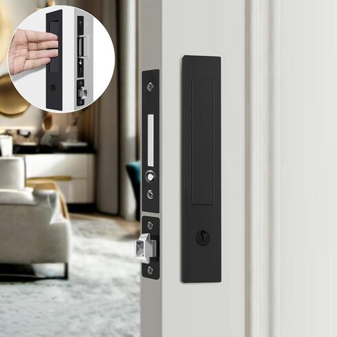 Pocket Door Locks&Door Edge Pull, Keyless Privacy Pocket Door Lock,Pocket Door Hardware,Pocket Door Privacy Lock,Barn Door Lock with Edge Handle (InvisibilityType-Gold) in Saudi Arabia