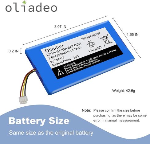 oliadeo Replacement for Infant Optics DXR-8 Battery: Fits Video Baby Monitor, Sp 803048 Rechargeable Lithium Ion Battery 3.7V in Saudi Arabia