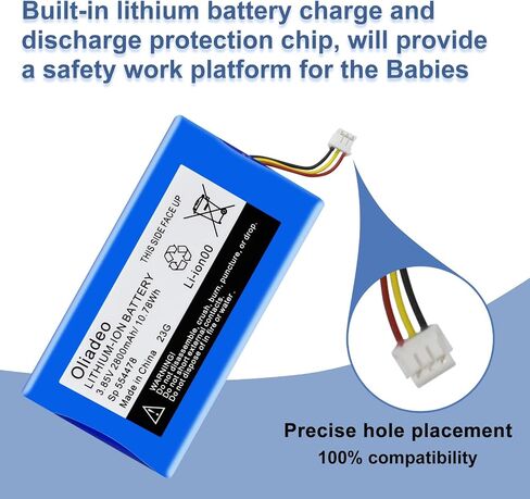 oliadeo Replacement for Infant Optics DXR-8 Battery: Fits Video Baby Monitor, Sp 803048 Rechargeable Lithium Ion Battery 3.7V in Saudi Arabia