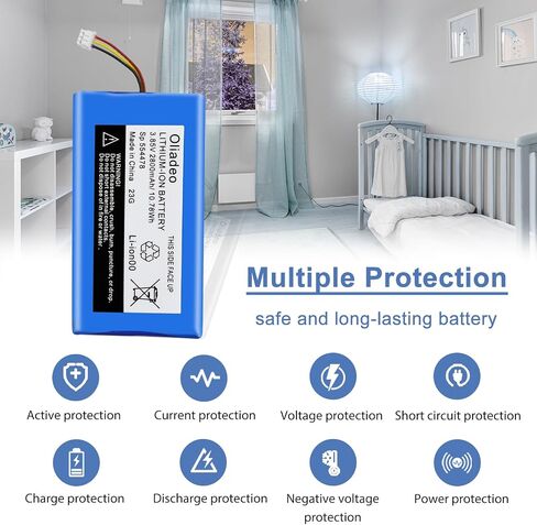 oliadeo Replacement for Infant Optics DXR-8 Battery: Fits Video Baby Monitor, Sp 803048 Rechargeable Lithium Ion Battery 3.7V in Saudi Arabia