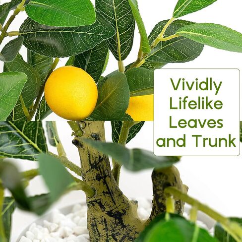 Epicpetal Fake Lemon Tree Decor, Fake Plants in Pot for Table Centerpieces Fake Lemons for Home Kitchen Decor Artificial Plants Indoor Faux Bathroom Décor (Lemon) in Saudi Arabia