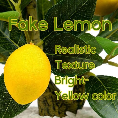 Epicpetal Fake Lemon Tree Decor, Fake Plants in Pot for Table Centerpieces Fake Lemons for Home Kitchen Decor Artificial Plants Indoor Faux Bathroom Décor (Lemon) in Saudi Arabia