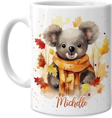 Hyturtle Fall Highland Cow Maple Leaves Coffee Mug - Birthday Gifts For Cow Lovers - Fall Autumn Decor Gifts For Farmhouse Thanksgiving - Highland Cow Gifts - 11oz White Ceramic Coffee Tea Mug in Saudi Arabia
