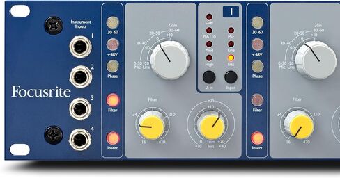 Focusrite ISA Two Classic ميكروفون أحادي مزدوج مثبت على حامل مع محدد مقاومة متغيرة وفلتر تمرير عالي لكل قناة in Kuwait