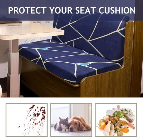 أغطية وسائد Hipinger RV Dinette، أغطية وسائد قابلة للتمدد وأغطية وسائد تخييم بديلة غير قابلة للانزلاق تتضمن غطاءين للمقعد وغطاءين لمسند الظهر، هندسة برتقالية in Kuwait
