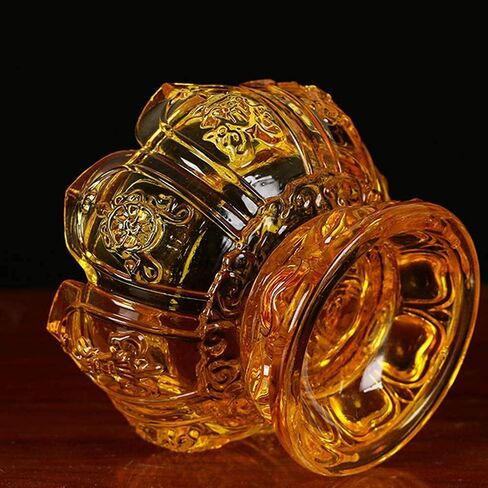 Crystal Glass Oil Lamp, Old Antique Oil Lamps for Indoor Use Vintage Glass Kerosene Lamp Lotus Buddha Lamp for Tabletop Decor Oil Lantern Emergency Lighting Hurricane Lamp in Saudi Arabia