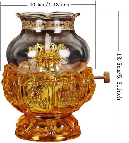 Crystal Glass Oil Lamp, Old Antique Oil Lamps for Indoor Use Vintage Glass Kerosene Lamp Lotus Buddha Lamp for Tabletop Decor Oil Lantern Emergency Lighting Hurricane Lamp in Saudi Arabia