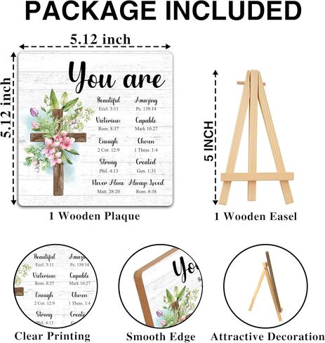 Inspirational Gifts for Women Friends, Self Love Motivational Gift, Love Quotes Wooden Plaque with Easel for Home Office Desk Decor - C12 in Saudi Arabia