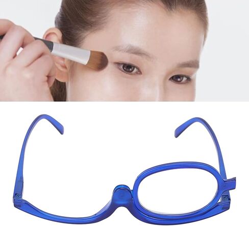 نظارات مكياج محمولة، نظارات مكياج احترافية قابلة للطي، عدسة قابلة للتحويل للمكياج، أزرق (+4.00) in Kuwait