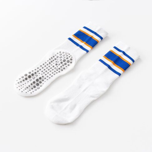 Yoga Pilates Socks with Grips for Women Striped Cushioned Non Slip Crew Socks for Barre Ballet Dance in Saudi Arabia