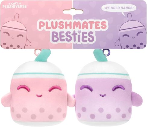 TeeTurtle Plushiverse - Plushmates Besties Keychain Set - Myths and Cryptids - Cute Kawaii Brown Bigfoot and White Yeti - Plush Keychains That Hold Hands in Saudi Arabia