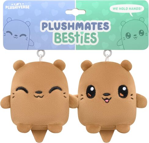 TeeTurtle Plushiverse - Plushmates Besties Keychain Set - Myths and Cryptids - Cute Kawaii Brown Bigfoot and White Yeti - Plush Keychains That Hold Hands in Saudi Arabia