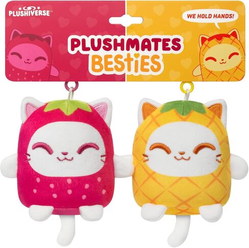 TeeTurtle Plushiverse - Plushmates Besties Keychain Set - Myths and Cryptids - Cute Kawaii Brown Bigfoot and White Yeti - Plush Keychains That Hold Hands in Saudi Arabia