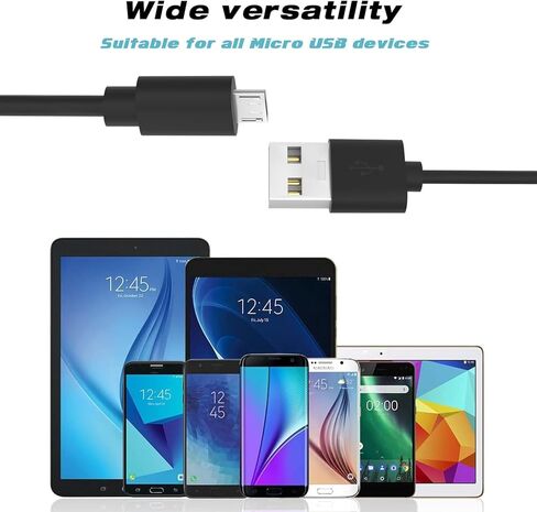 Micro USB Cable 3ft Charging Cord 1Pack Bulk Black,Fast Charging Cable, High Speed Data Transfer Cable, Android Phone Cable for Samsung Galaxy S7 Edge S6 S5 and More in Saudi Arabia