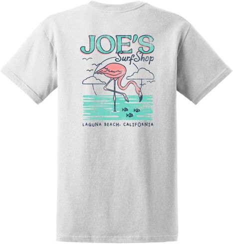 JOES SURF SHOP Flamingo Logo Short Sleeve Heavyweight Tee in Reg, Big and Tall in Saudi Arabia
