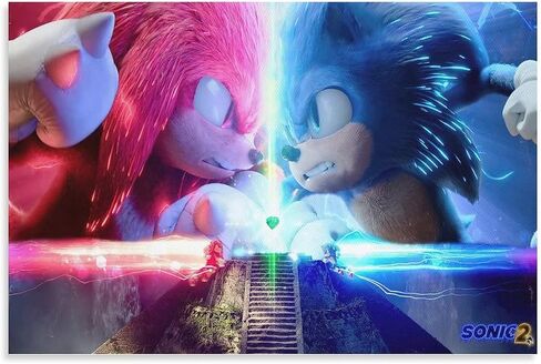 Cartoon Poster Art Sonicds The Hedgehog 2 Poster Prints on Canvas Paitng Home Kitchen Wall Decor 08x12inch(20x30cm) in Saudi Arabia