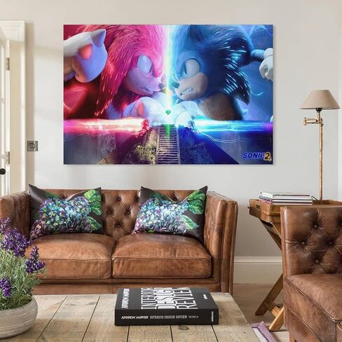 Cartoon Poster Art Sonicds The Hedgehog 2 Poster Prints on Canvas Paitng Home Kitchen Wall Decor 08x12inch(20x30cm) in Saudi Arabia
