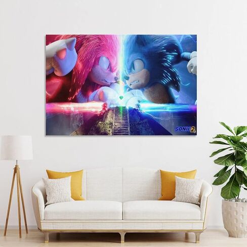 Cartoon Poster Art Sonicds The Hedgehog 2 Poster Prints on Canvas Paitng Home Kitchen Wall Decor 08x12inch(20x30cm) in Saudi Arabia