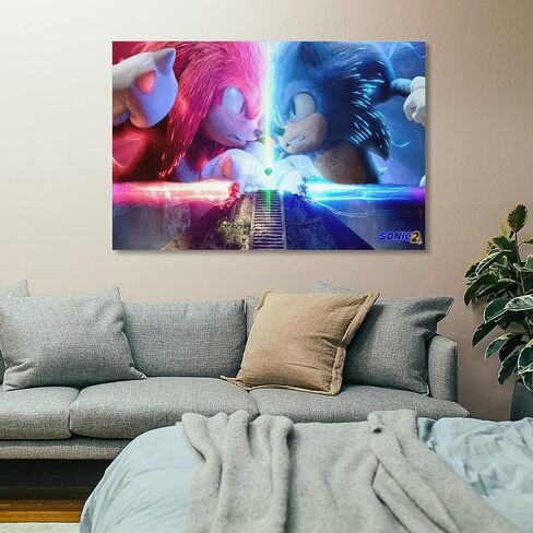 Cartoon Poster Art Sonicds The Hedgehog 2 Poster Prints on Canvas Paitng Home Kitchen Wall Decor 08x12inch(20x30cm) in Saudi Arabia