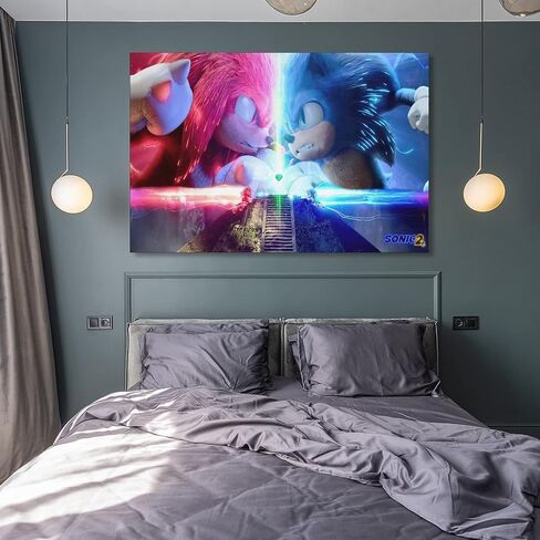 Cartoon Poster Art Sonicds The Hedgehog 2 Poster Prints on Canvas Paitng Home Kitchen Wall Decor 08x12inch(20x30cm) in Saudi Arabia