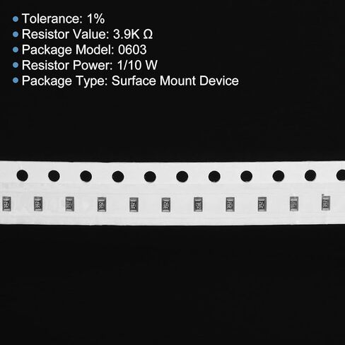 PATIKIL 0603 Chip Resistor، 100 Pack 20K Ohm 1% Tolerance 1/10W جهاز تثبيت السطح مجموعات مقاومة الأغشية السميكة للمنتجات الإلكترونية in Kuwait