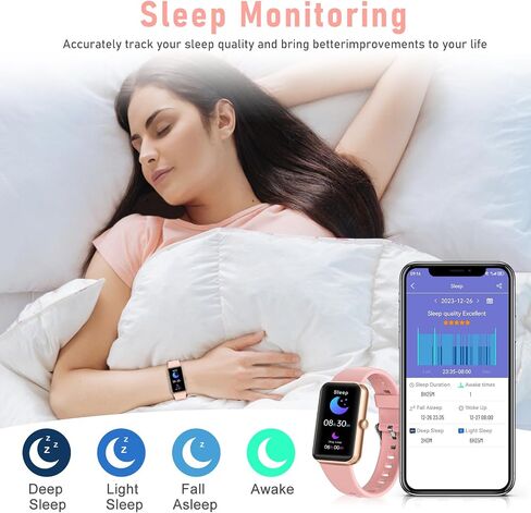Fitness Tracker with Blood Oxygen,Blood Pressure, Sleep,24/7 Heart Rate Monitor,IP68 Waterproof Activity Trackers and Calorie Smart Watch with Step Tracker,Step Counter for Women Men(Black) in Saudi Arabia