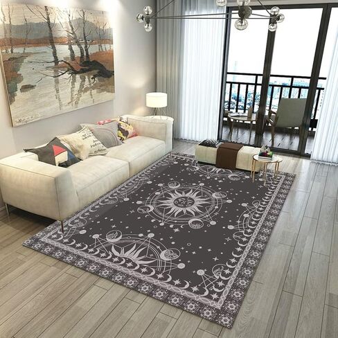 Sun and Moon Rug Boho Area Rugs for Bedroom Dorm Living Room Bohemian Celestial Occult Crescent Solar Stars Galaxy Floor Mat Pad Doormat Carpet,63'' X 31'',Tundora in Saudi Arabia