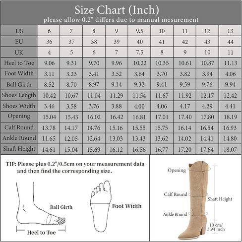 ISNOM Cowboy Boots for Women Cowgirl Boots Women Western Boots for Women, Cowgirl Boots for Women Knee High Boots Women Pointed Toe Chunky Boots for Women Wide Calf Boots Side Zipper Leather Boots in Saudi Arabia