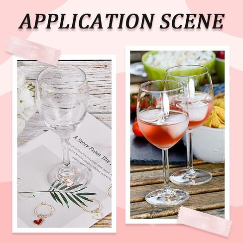 SUNNYCLUE 1 Box 8Pcs Valentines Day Wine Glass Charms Wine Glass Tags Glass Markers Bulk Heart Love Drink Tags Glass Identifiers for Gathering Wedding Holiday Party Favor Drinks Decor Supplies in Saudi Arabia